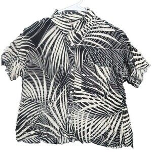 Philosophy Small S/P Black  Cream Lightweight Jungle Theme Women's Shirt Top NWT